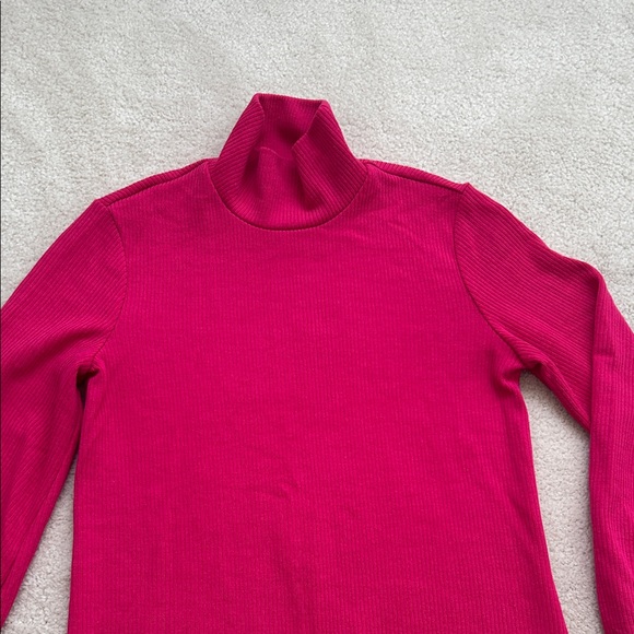 Dynamite Fuchsia Ribbed Long Sleeve Dress - Size S - Picture 5 of 6